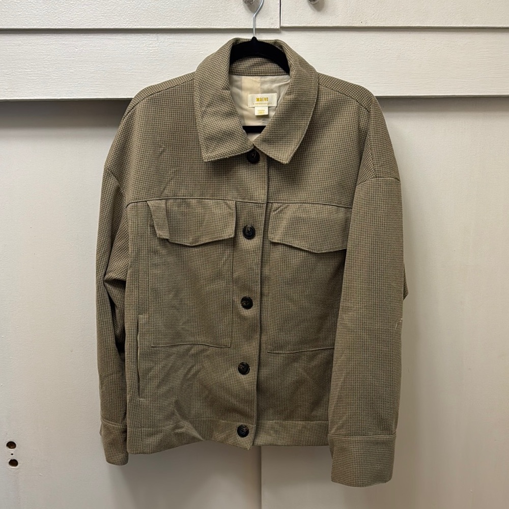 Maeve Green Utility Jacket with Relaxed Fit
